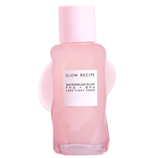 Glow Recipe PHA + BHA Face Toner, Korean Exfoliating Toner for Pores, Gentle Chemical Exfoliant + Hydrating Toner, Watermelon, Cactus Water + Glycerin (40ml)