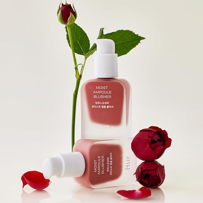 House of Hur Moist Ampoule Blusher with 50% Moisture Essence | Hydrating & Long-Lasting Blush | 0.33 fl. oz. (9 Shades) - Rose Brown