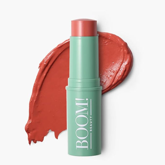 Boomstick Golden Peach ™ - Warm, Coral-Peach Blush Stick and Lipstick - Multistick, Vegan, Makeup for Older Women and Mature Skin Boom Stick By Cindy Joseph