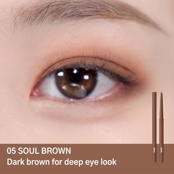 BBIA Last Auto Gel Eyeliner 17 Color – Multi-Use Longwear & Waterproof Mechanical Eye Liner Easy Drawing with Smooth Texture Smudge-Resistant Shadow & Glitter Vegan Korea Eye Makeup (05 SOUL BROWN)