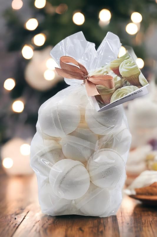 Bath Bombs 14 Set 1 oz/ea, USA Handmade | Shea & Coco Butter | Moisturizng | Birthday Gift Idea | Natural Ingredients | Vegan & Cruelty Free | Aromatheraphy - French Vanilla & Amber
