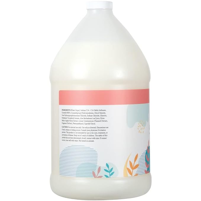 Ginger Lily Farms Botanicals Moisturizing Shampoo for All Hair Types, 100% Vegan & Cruelty-Free, Apple Pear Scent, 1 Gallon (Pack of 4)