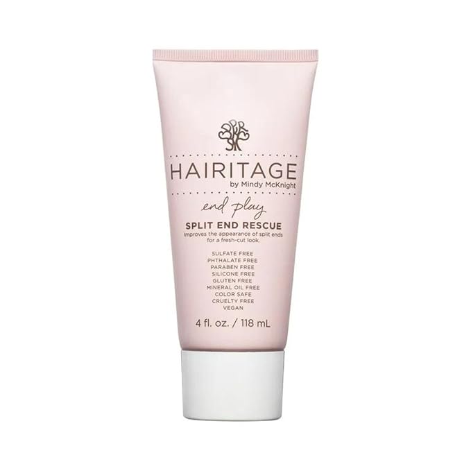 Hairitage Split End Rescue Gel Cream - Jojoba Protein Vegan Formula for Dry and Damaged Hair - Replenishes Moisture, Smoothes Split Ends for Silky Finish - 4 fl oz