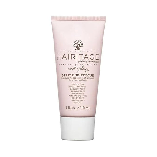 Hairitage Split End Rescue Gel Cream - Jojoba Protein Vegan Formula for Dry and Damaged Hair - Replenishes Moisture, Smoothes Split Ends for Silky Finish - 4 fl oz