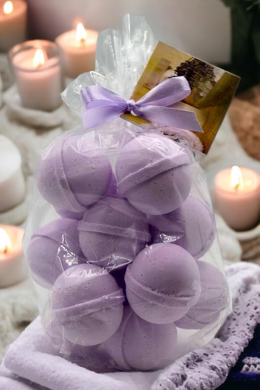 Bath Bombs 14 Set 1 oz/ea, Natural & Organic USA Handmade | Infused Essential Oils | Skin-Nourishing, Shea & Coco Butter | Relaxing Aromatherapy | Cruelty-Free, Skin Friendly - Lavender Chamomile