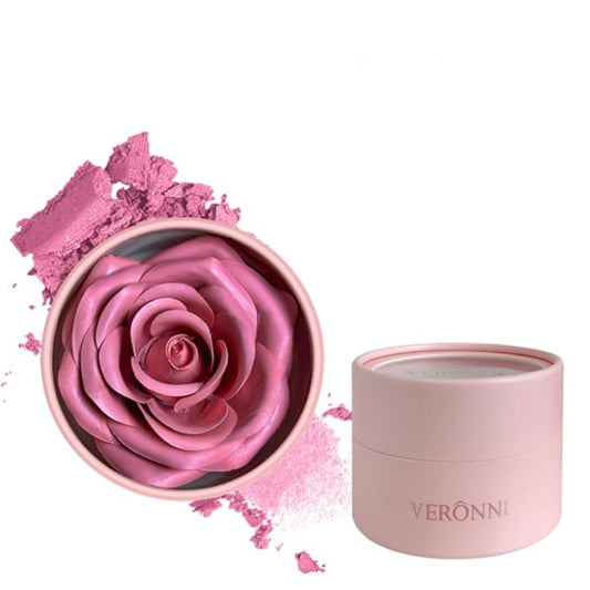Pink Blusher, 3D Rose Makeup Flower Petal Blush for Cheeks, Natural Glowing Redness Long Lasting Buildable Color, Contouring and Brightening, Makeup Powder blusher as Festival Gifts(#03)