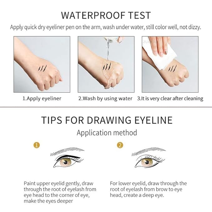 DNM Cat Eye Makeup Waterproof Neon Colorful Liquid Eyeliner Pen Make Up Comestics Long-lasting Black Eye Liner Pencil Makeup Tools (pink) 1