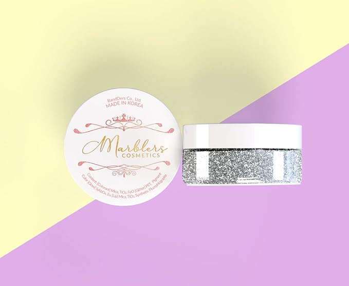 MARBLERS Mermaid Shaped Face & Body Glitter [Light Pink] 0.18oz (5g) | Chunky | Chopped | Flake | Non-Toxic | Vegan | Cruelty-Free | Festival, Rave & Party Makeup | Eye, Hair, Nail Polish, Eyeshadow