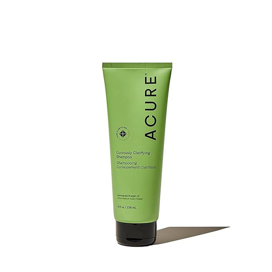 Acure Curiously Clarifying Shampoo - Cleansing & Clarifying Shampoo for Women & Men, Scalp Detox for Product Buildup, Deep Clean for Oily Hair, Detoxify, Remove Build Up, Sulfate Free, Vegan - 8 fl oz
