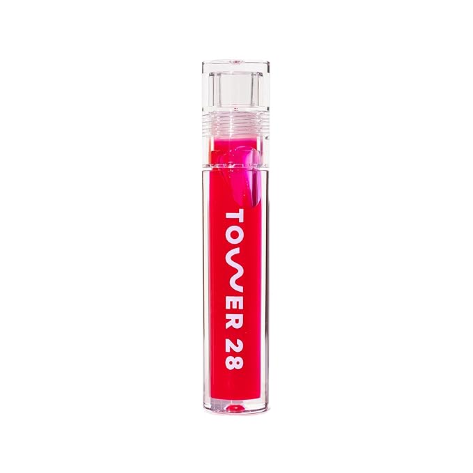 Tower 28 ShineOn Lip Gloss Jelly - Hydrating Lip Balm + Sheer Gloss for Sensitive Lips - Non-Sticky + High-Shine Jelly Formula with Nourishing Oil Blend - XOXO - Sheer Pink (0.13)