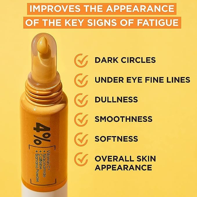 Garnier Eye Cream, With 4% Vitamin C, Brightening Eye Treatment For Dark Circles, Prevents Under Eye Bags And Puffiness, Vitamin C*, 15ml