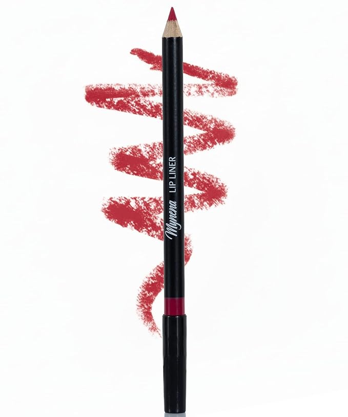 Mynena Amaranth Red Creamy Matte Waterproof Lip Liner | Long Lasting Transfer-Proof | Sharpenable | Blendable Pencil for Defined Lips