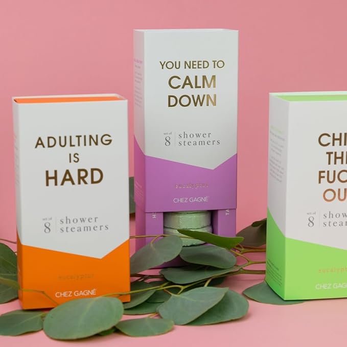 Aromatherapy Shower Steamers - You Need to Calm Down - Eucalyptus, Set of 8 - Vegan, Cruelty-Free, Made in USA - Paraben, Sulfate & Phthalate-Free - Stress Relief Self Care Gift