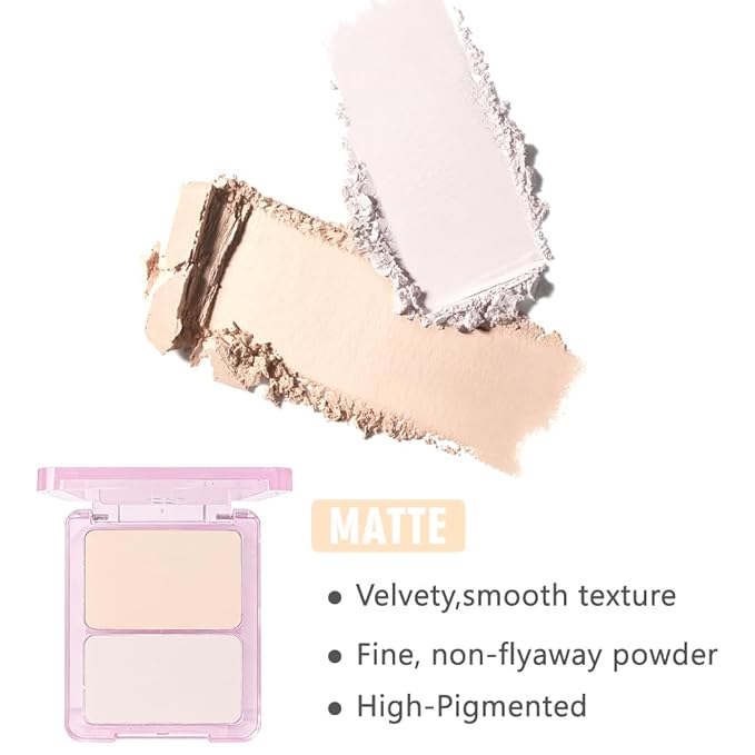 2 Colors Light Nude Beige Ivory Eye Shadow Powder Palette Makeup for Women,Neutral Matte Naked Eyeshadow Palette for Old Women Long Lasting Naturing-Looking,Vegan