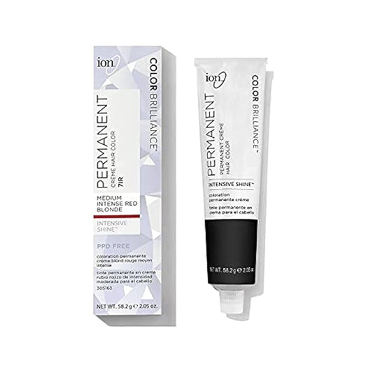 Ion Medium Intense Red Blonde Permanent Creme Hair Color, 7IR, Paraphenylenediamine Free, 100% Gray Coverage, Vegan and Cruelty Free, Nourishing, Long-lasting, Fade-resistant Color