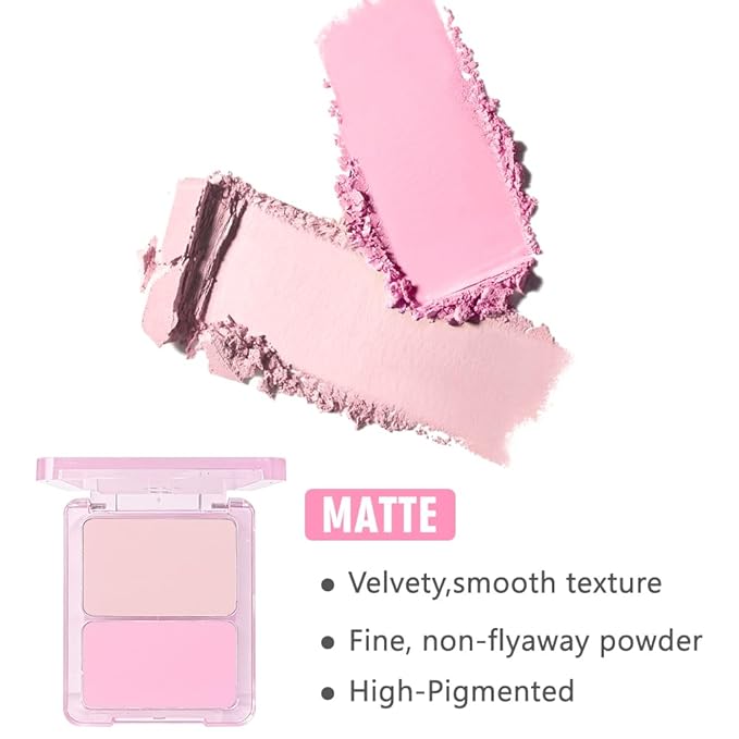2 Colors Light Nude Beige Pink Eye Shadow Powder Palette Makeup for Women,Neutral Matte Naked Eyeshadow Palette for Old Women Long Lasting Naturing-Looking,Vegan