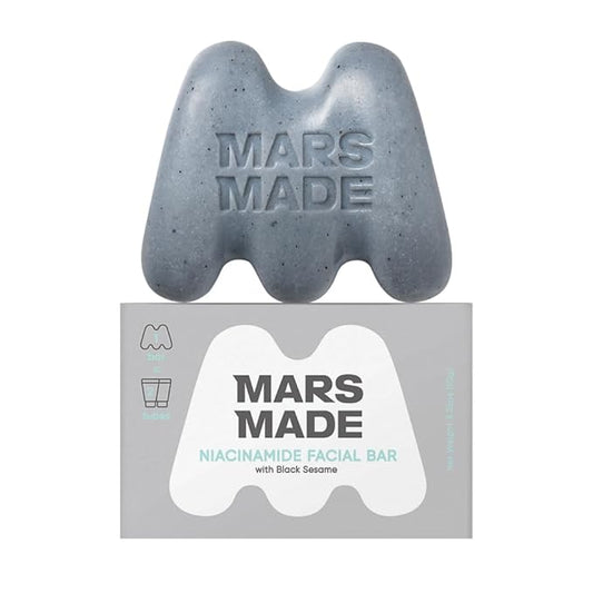 Niacinamide Facial Bar with Black Sesame - Nourishing & Moisturizing Face Wash Soap Bar for All Skin Types - Vegan & Travel-Friendly Korean Skincare (95g, 3.35 oz)