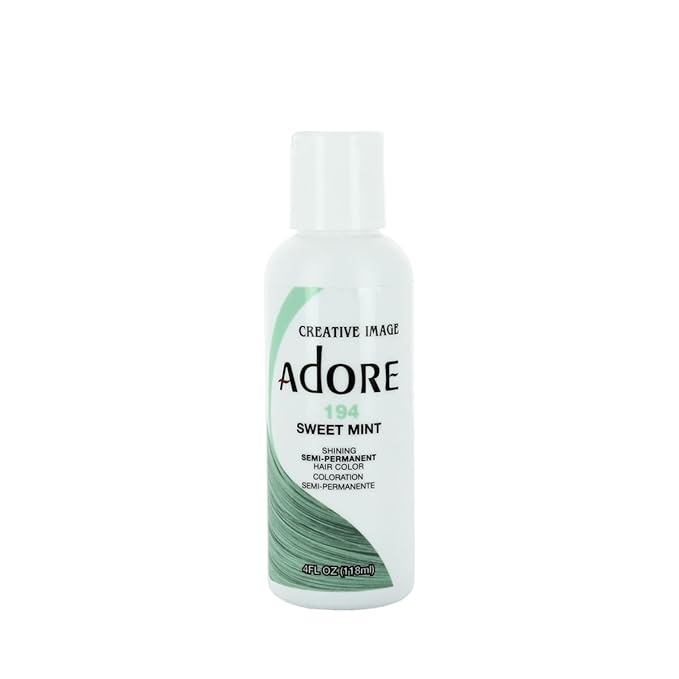 Adore Semi Permanent Hair Color (194 Sweet Mint) | Vegan & Cruelty-Free Green Hair Dye | No Ammonia, No Peroxide, No Alcohol | 4 Fl Oz
