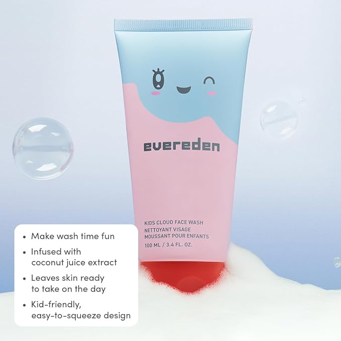 Evereden Kids Travel Set: Clean & Vegan 5-Piece Holiday Gift Set | Multi-Vitamin Skin Care Set for Toddlers with Detangling Spray, Face Wash, Cream, Shampoo, Conditioner | Travel Size Toiletries