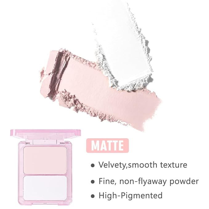 2 Colors Light Nude Beige Pink White Eye Shadow Powder Palette Makeup for Women,Neutral Matte Naked Eyeshadow Palette for Old Women Long Lasting Naturing-Looking,Vegan