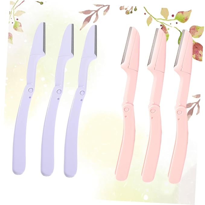 6pcs Eyebrow Trimmer Set Stainless Steel Scissors Comb Men Beauty Tool Kit Portable Razor for Brows