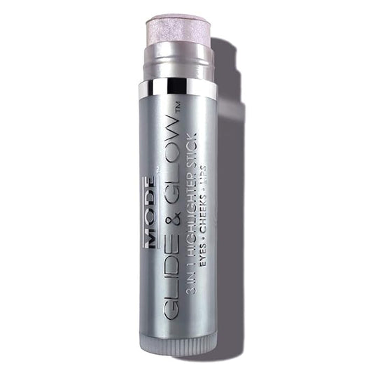 MODE Glide & Glow 3 in 1 Highlighter Creamy Makeup Stick, Long Wear Glowing Radiance for Eyes, Cheeks, Lips with Nourishing Natural Skincare, Vegan – REBEL MOON – Iridescent Mother of Pearl, 0.15 oz