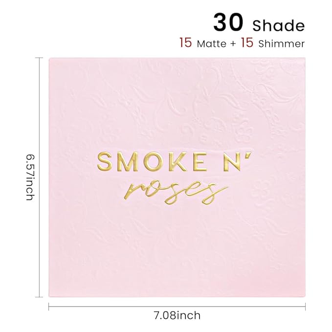 SUAKE 30 Colors Nude Champagne Gold Matte Shimmer Eyeshadow Palette with Brush for Eye Makeup,High Pigmented Pink Purple Brown Eye Shadow Primers Powder Palet de sombras de ojos-Big30