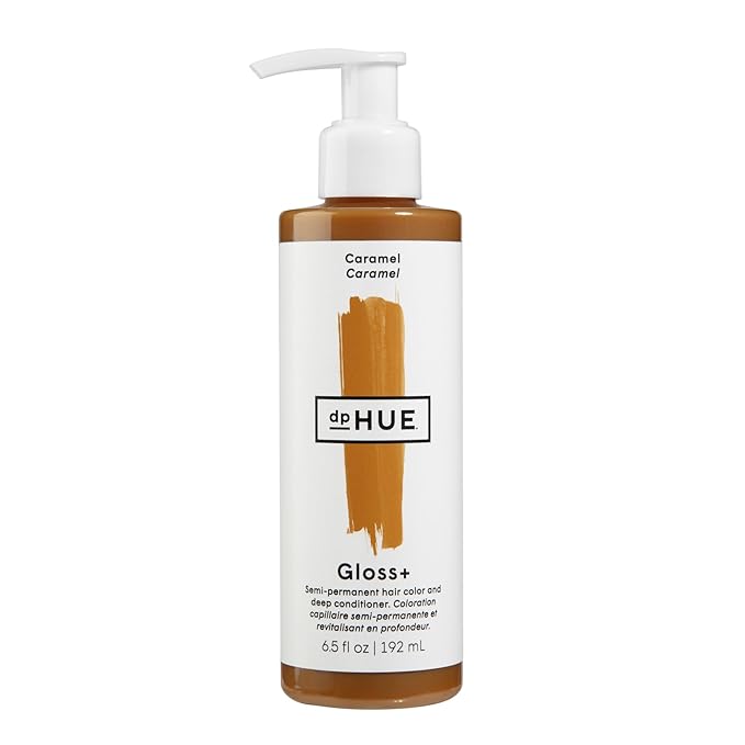 dpHUE Gloss+, Caramel - Conditioning Semi-Permanent Gloss - For Dark Blonde & Light Brown Hair with Golden Tones - Lasts Up to 8 Washes - Vegan, Leaping Bunny Certified - 6.5 oz (8-12 Applications)