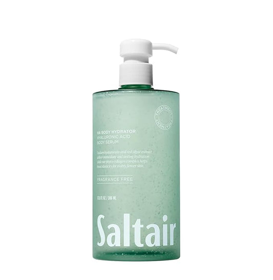 Saltair Hyaluronic Acid Body Serum - Hydrating Body Lotion for Smoother, Plumper Looking Skin - Sheer Gel Moisturizer with Sodium Hyaluronate, Red Algae and More - HA Hydrator 13oz Pump Bottle