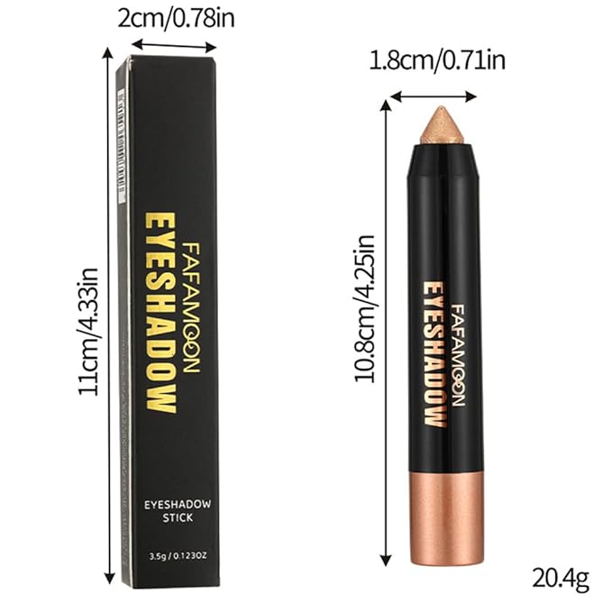 2Pcs Monochrome Cream Shimmer Glitter Eyeshadow Pencil Stick for Women, Eye Shadow Eyeliner Pencil Sticks Makeup, sombras para ojos, Waterproof, Vegan & Cruelty-Free, (02+06, 2Pcs)
