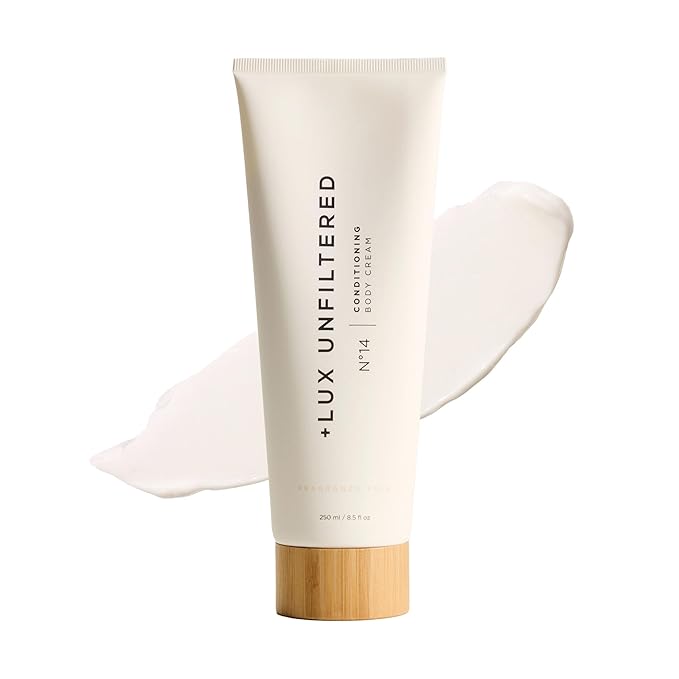 + Lux Unfiltered N°14 Conditioning Body Cream for Women - Moisturizing Body Lotion with Jojoba, Squalane, & Shea Butter - Hydrating, Skincare Grade Ingredients - Vegan & Cruelty Free - Fragrance-Free