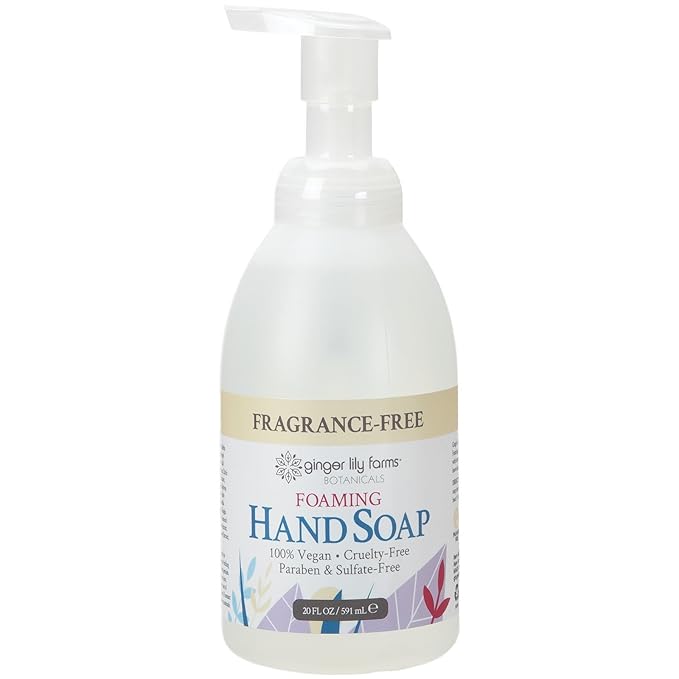 Ginger Lily Farms Botanicals All-Purpose Foaming Hand Soap Refill, Fragrance Free, 100% Vegan & Cruelty-Free, Unscented, 20 Fl Oz (Pack of 1)