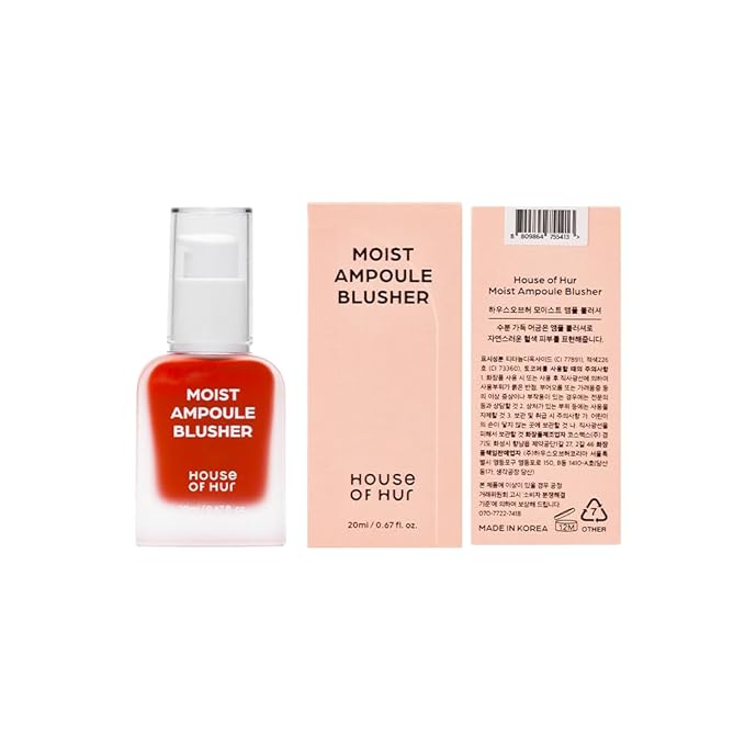 House of Hur Moist Ampoule Blusher with 50% Moisture Essence | Hydrating & Long-Lasting Blush | 0.68fl.oz (9 Shades) (Grape Heat)