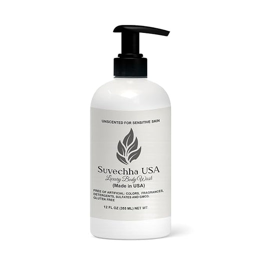 Vegan Body Wash with non toxic, Organic Ingredients | Made in USA |Great for Delicate Skin | Paraben free, gluten free, sulfate free| Moisturizing with organic Aloe & Shea Butter (Unscented)