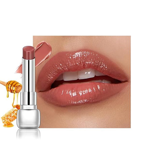 Nude Plumper Moisturizing Butter Lipstick for Women, Natural Tinted Lip Balm Shine Nourishing Hydrating Lip Gloss Stain for Dry Lips, Lightweight Lip Liner Care Makeup, Vegan, 1Pc Pale Nude