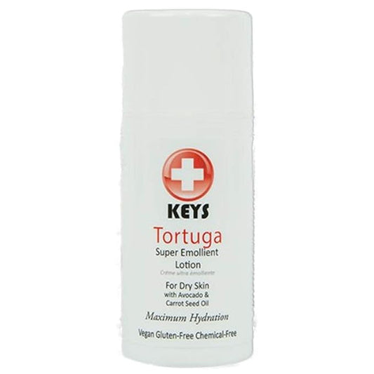 Keys Tortuga Vegan, All Natural, Gluten Free, Chemical Free Super Emollient Therapeutic Maximum Hydration Face, Hand, Body Lotion, Fast Relief for Dry Skin with Concentrated Shea Butter, 3.4 ounces