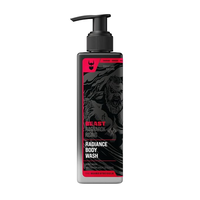 The Beard Struggle Eddie Hall Beast Line Body Wash – Ragnarok Rising Cologne-Grade Scent – Deep Cleanse Without Dryness – Paraben-Free, Vegan-Friendly, 8 fl oz