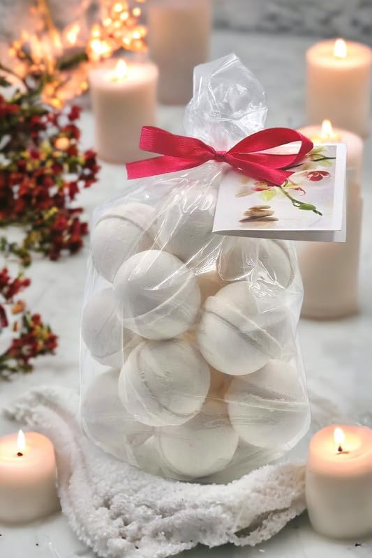 Bath Bombs 14 Set 1 oz/ea, USA Handmade, Quality Bath Fizzies| Moisturizing Shea & Coco Butter | Natural and Organic, Vegan & Cruelty-Free | Anti-Stress | Skin Friendly & Kids-Safe - Vanilla