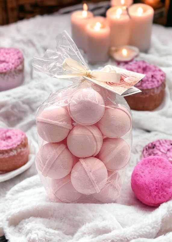 Bath Bombs 14 Set 1 oz/ea, USA Handmade, Quality Bath Fizzies | Essential Oils Aromatheraphy | Moisturizing Shea & Coco Butter | Natural and Organic, Vegan & Cruelty-Free - Birthday Cake