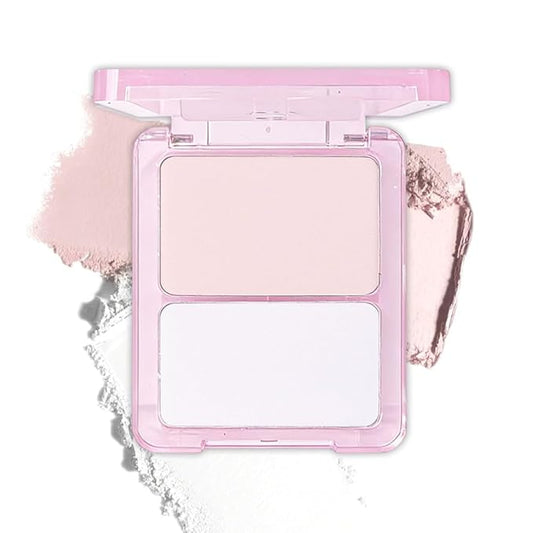 2 Colors Light Nude Beige Pink White Eye Shadow Powder Palette Makeup for Women,Neutral Matte Naked Eyeshadow Palette for Old Women Long Lasting Naturing-Looking,Vegan