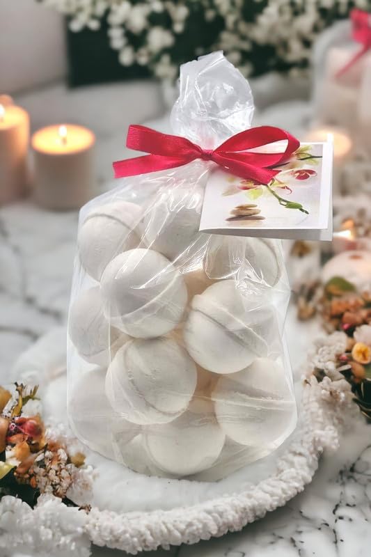 Bath Bombs 14 Set 1 oz/ea, USA Handmade, Quality Bath Fizzies| Moisturizing Shea & Coco Butter | Natural and Organic, Vegan & Cruelty-Free | Anti-Stress | Skin Friendly & Kids-Safe - Vanilla