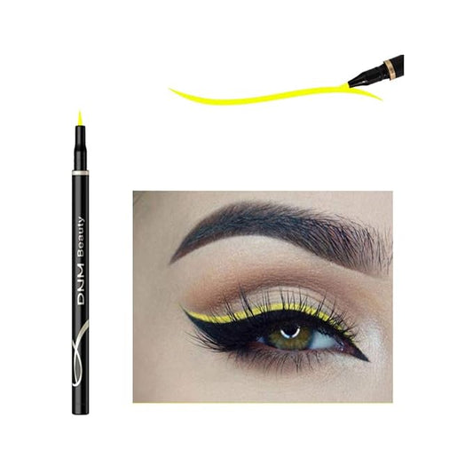 DNM Cat Eye Makeup Waterproof Neon Colorful Liquid Eyeliner Pen Make Up Comestics Long-lasting Black Eye Liner Pencil Makeup Tools (yellow)