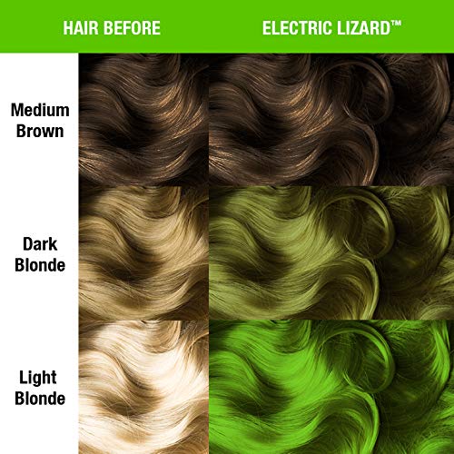 MANIC PANIC Classic Electric Lizard Semi Permanent Hair Color - Bright Neon Green Hair Dye for Women & Men That Lasts 4-6 Weeks - Vegan, Ammonia & Cruelty-Free - Create & Mix Custom Shades (4oz / 2pk)