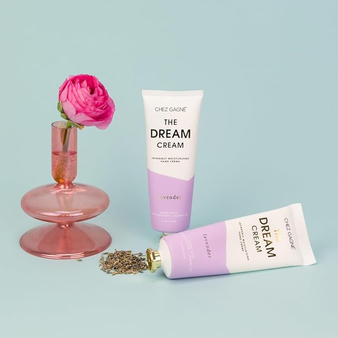 Vegan Hand Cream for Dry Hands - The Dream Cream - Lavender 3.4oz Non-Greasy Moisturizing Hand Lotion - Made in California - Paraben, Sulfate & Phthalate Free - Relaxing Self Care Gift