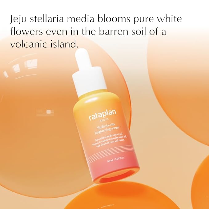 RATAPLAN Stellaria-Vita Brightening Serum for Face, Pure Vitamin C, Vitamin B12, Glutathione, Vegan, Improvement of blemishes, Improved skin texture, Brightening Skin Serum, Korean Skincare 1.69 fl oz