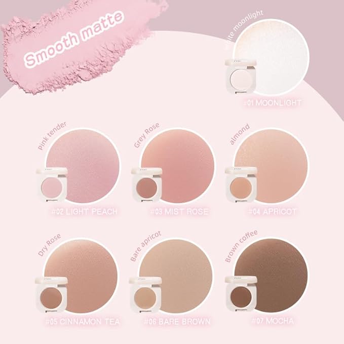 BestLand Ultra-Fine Pressed Pigment Eyeshadow – Lightweight, Highly Blendable Formula Monochrome Eye Shadow, 12 Rich Matte/Shimmer Shades for Older Women Makeup, Vegan & Cruelty-Free (#07 Mocha)