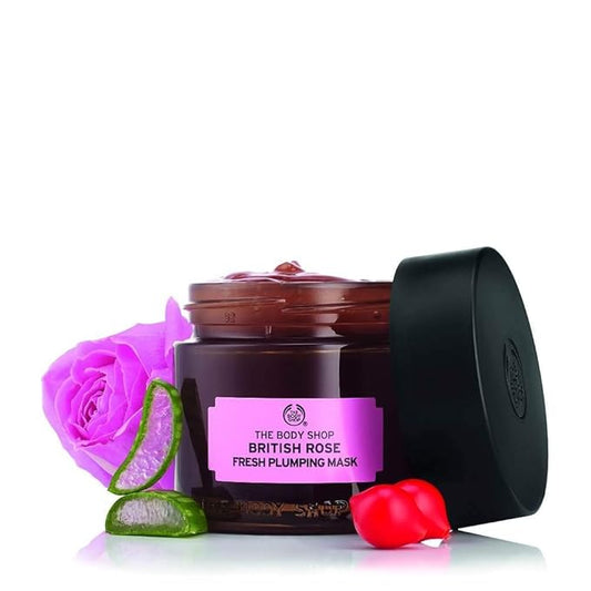The Body Shop British Rose Fresh Plumping Mask, For Dehydrated Skin, Vegan, 2.6 OZ
