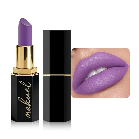 Violet Velvety Matte Lipstick for Women, Creamy Lipstick Long Lasting Waterproof, Women Gift Lipsticks, Longwear Lip Stick Makeup Smudge Proof, Rich Color Lipsticks Vegan & Cruelty Free