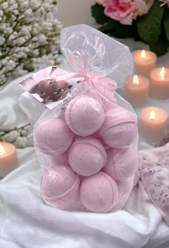 Bath Bombs Set of 14 Bombs 1 oz/ea, USA Handmade | Quality Bath Fizzies, Moisturizing Shea & Coco Butter | Natural Organic Ingredients, Vegan & Cruelty Free - One Thousand Kisses
