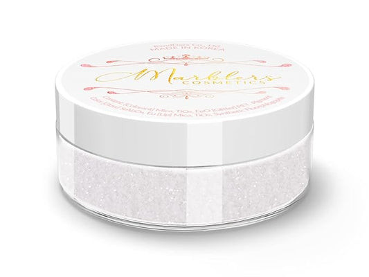 MARBLERS Twinkle Face & Body Glitter [Glass White] 0.18oz (5g) | Fine | Non-Toxic | Vegan | Cruelty-Free | Festival, Rave & Party Makeup | Eye, Hair, Nail Polish, Eyeshadow | Nail Art | Gel Nail